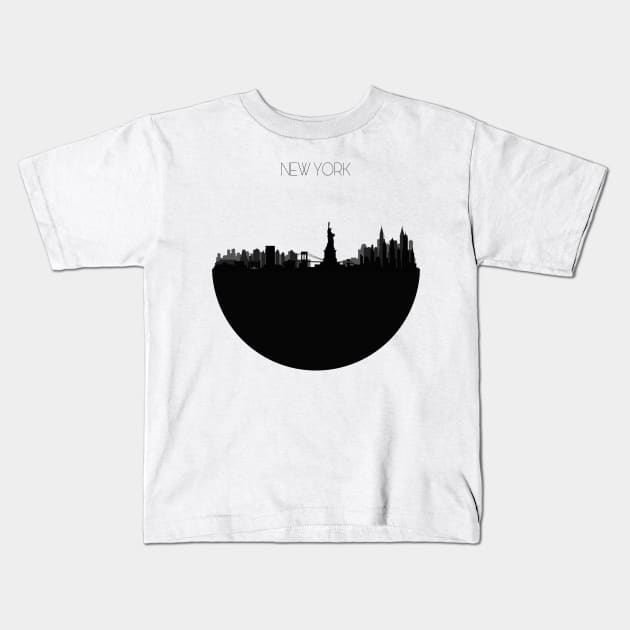 New York Skyline V2 Kids T-Shirt by inspirowl